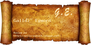 Galló Egmont névjegykártya